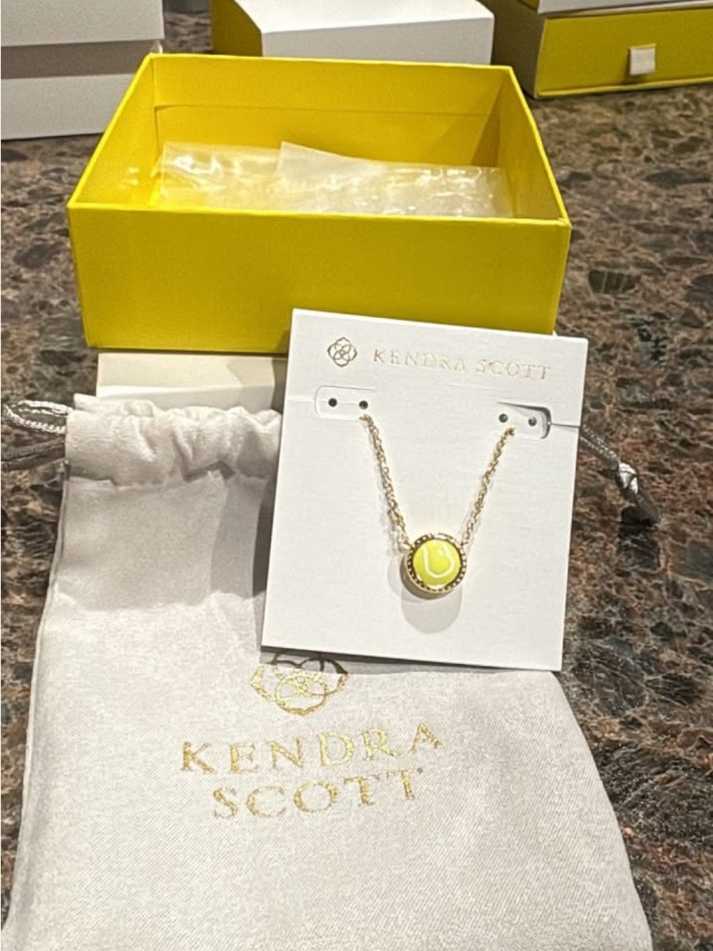KENDRA SCOTT Tennis Ball Pendant 14k on Brass Necklace